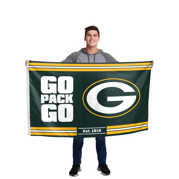 Green Bay Packers NFL Horizontal Slogan Flag Online - Image 2