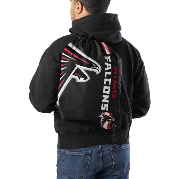 Atlanta Falcons NFL Black Alternate Color Big Logo Drawstring Backpack Hot on Sale - Image 2
