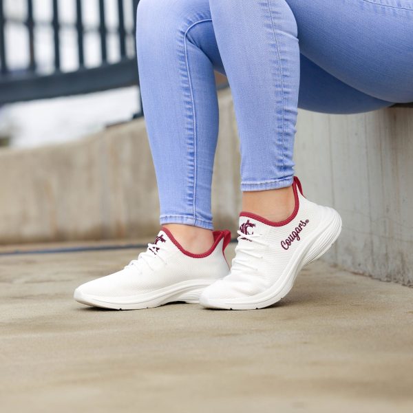 Washington State Cougars NCAA Womens Midsole White Sneaker Cheap - Image 3