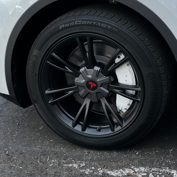 2020-2024 | Model Y 19  Gemini Wheel Center Hub Caps (Set of 4) - Hydro Carbon Fiber Coated For Discount - Image 4
