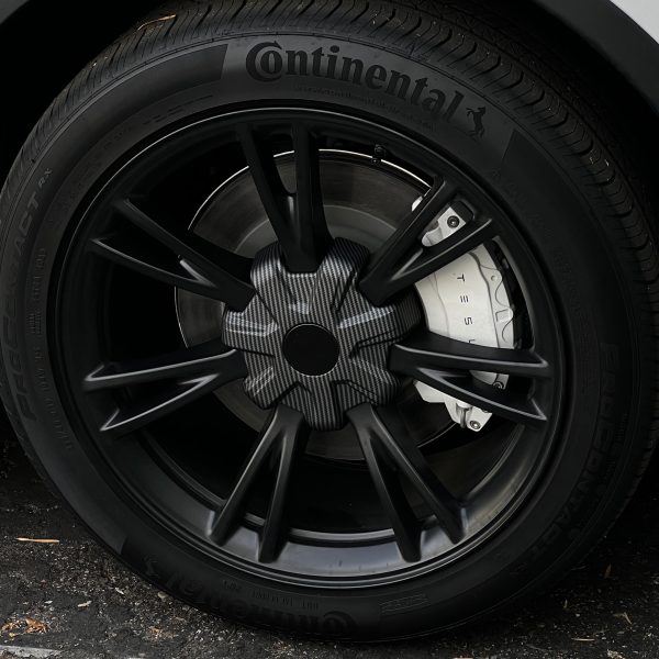 2020-2024 | Model Y 19  Gemini Wheel Center Hub Caps (Set of 4) - Hydro Carbon Fiber Coated For Discount