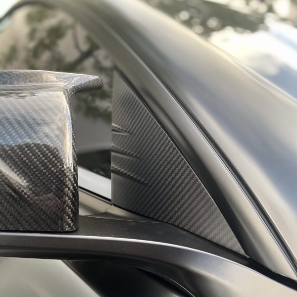 2020+ | Model Y A-Pillar Accent Overlays (1 Pair) - Real Molded Carbon Fiber on Sale - Image 5