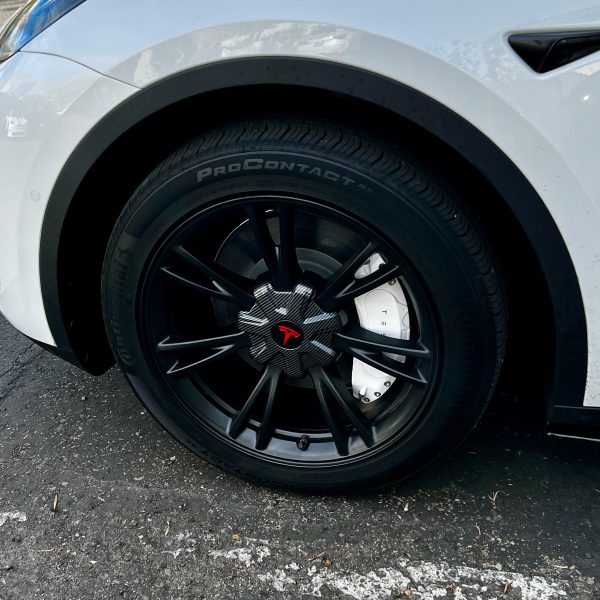 2020-2024 | Model Y 19  Gemini Wheel Center Hub Caps (Set of 4) - Hydro Carbon Fiber Coated For Discount - Image 5