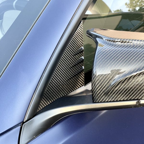 2020+ | Model Y A-Pillar Accent Overlays (1 Pair) - Real Molded Carbon Fiber on Sale - Image 2